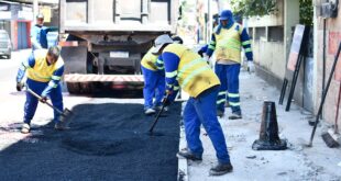 Prefeitura de Belford Roxo revitaliza avenida Benjamin Pinto Dias com calçadas novas