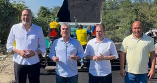 Prefeito Márcio Canella e secretário de Estado de Transportes acompanham as obras de revitalização na Estrada Amapá