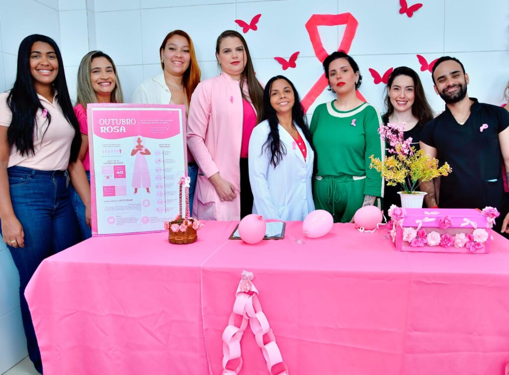 Hospital Infantil de Belford Roxo promove ações do Outubro Rosa para os funcionários no Parque dos Ferreiras