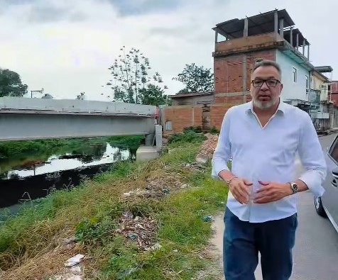 Prefeito Canella fiscaliza e realiza acertos nas obras da futura ponte que ligará a Rua Impala ao Jardim Brasil