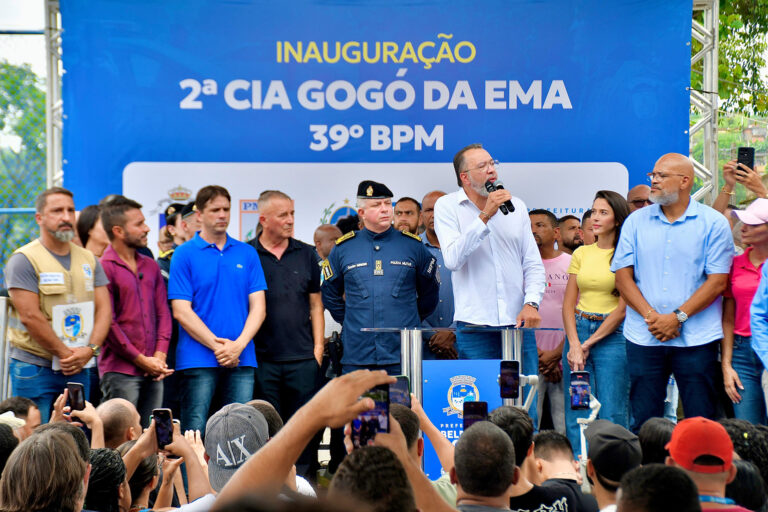 Prefeito Márcio Canella inaugura 2ª Companhia de Polícia, uma praça e o Campo do Vicentão no Gogó da Ema