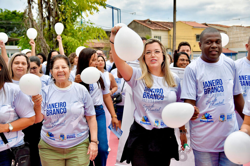 Secretaria de Saúde de Belford Roxo promove caminhada em alusão ao Janeiro Branco