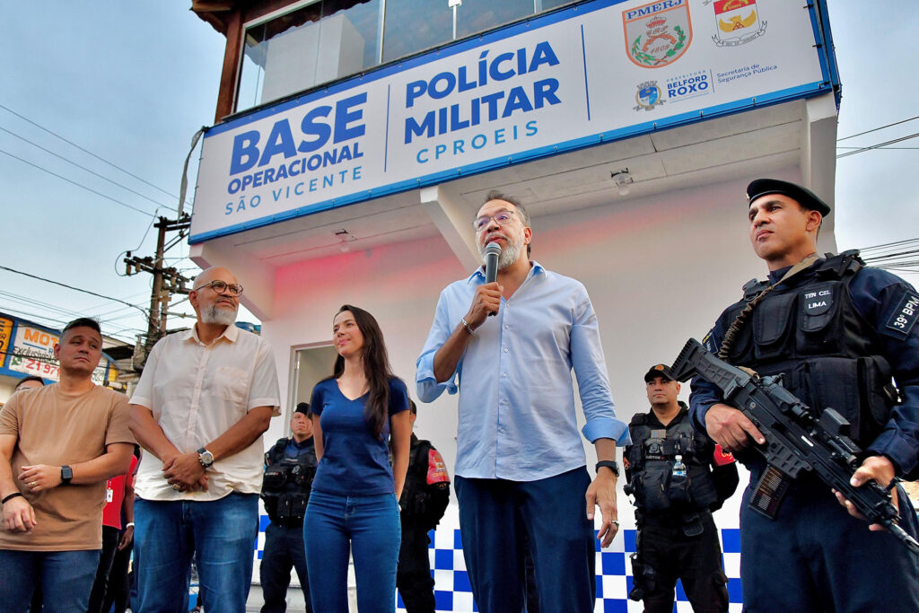 Prefeito Canella inaugura nova Base da Polícia Militar no Morro do Flamengo (Gogó da Ema) e do Proeis São Vicente