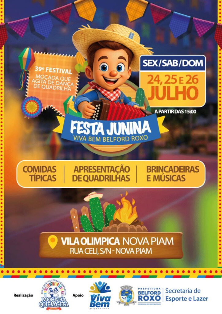 Festa Junina Viva Bem Belford Roxo agita Vila Olímpica da Nova Piam por três dia